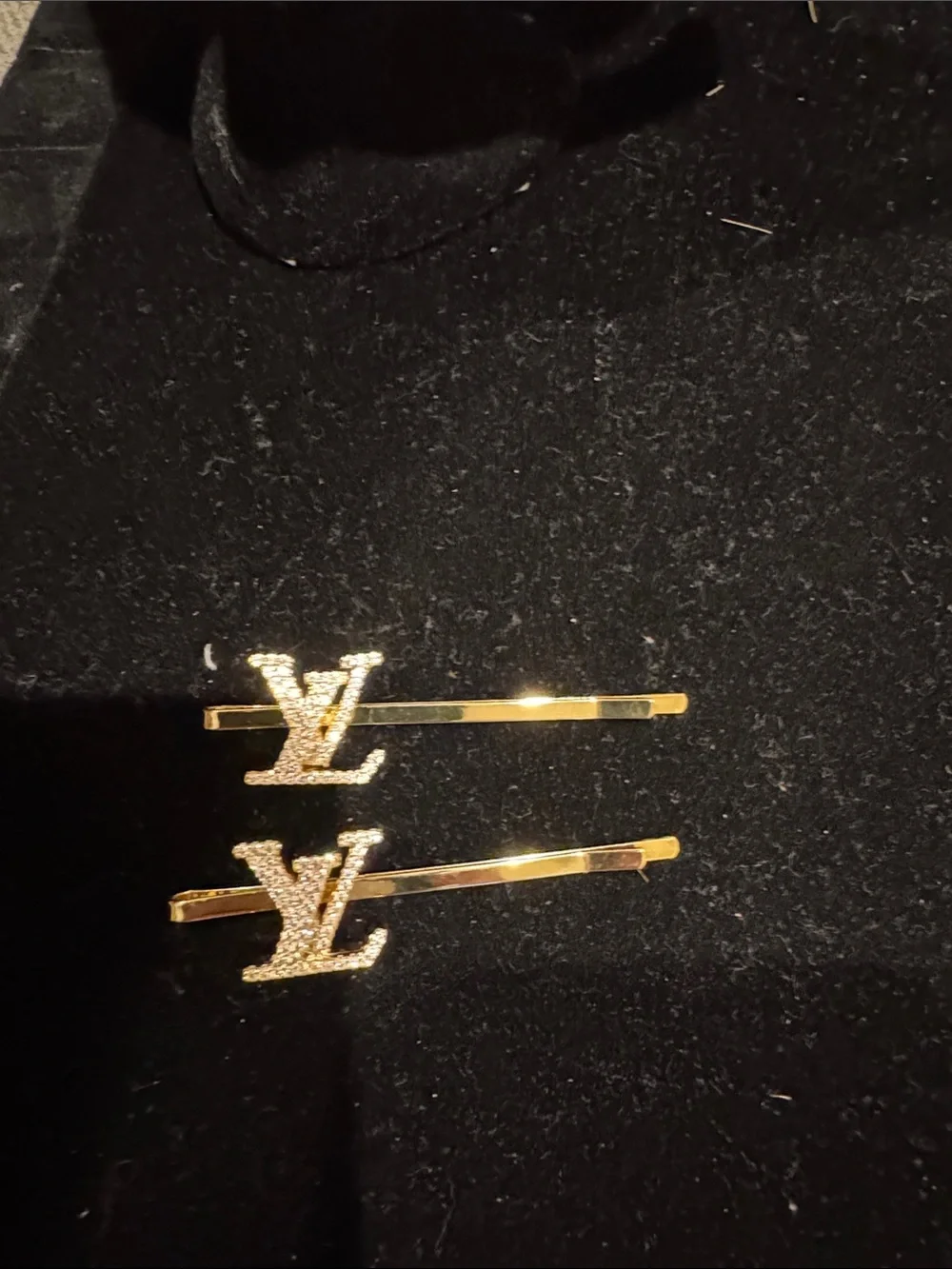 LV Fashion Gold & Bling Hair Pin
